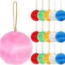PRETYZOOM Colorful Silk Thread Ball Christmas Ornaments Pendant 1.57 Inch Decorative Balls for Holiday Tree and Party Decorations
