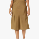 The Drop Women's Maya Silky Slip Skirt, 5X Dark Olive