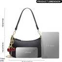Black Shoulder Bag for Women Cute Hobo Cherry Purse Retro Clutch Underarm Handbag with Removable Straps