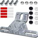 Universal Trailer License Plate Bracket Frame with Mounting Kit, License Plate Holder with Screws, Reflective Sticker, License Plate Bracket for RV, Boat, Trailer (Silver)