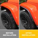 Front & Rear Fender Flares Compatible with 2007-2018 Jeep Wrangler JK JKU Unlimited, 4 PCS Off-Road Wheel Flares Liner