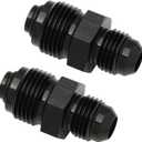 6AN Male Flare to M18x1.5 O Ring Seal Power Steering Adapter Fitting Connector Aluminum Black 2PCS