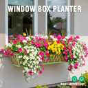 2 Pack 24 Inch Window Boxes Planters Railing Planter Box with Adjustable Brackets for Porch Fence Patio Balcony Hanging Flower Baskets with Coco Liners for Outdoor Garden Decor - Green