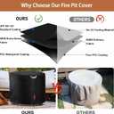 QH.HOME Fire Pit Cover Round for Solo Stove Bonfire 19", Waterproof Smokeless Fire Pit Cover, 600D Strong Tear Resistant, Fits for Gas/Table/Bowl Fire pits - 21" D X 15" H