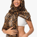 Leopard Print Shawls and Wraps for Womens Cheetah Hijab Scarf Voile Sheer Beach Scarves Sunscreen Head Shawl