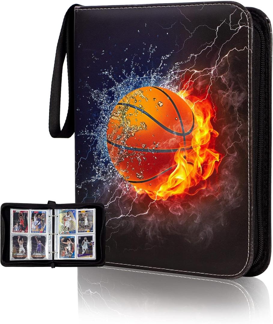 CDROPS Yellow 400 Card Binder with 50 Removable Pages, Compatible with Basketball, TCG, and Other Standard Size Cards