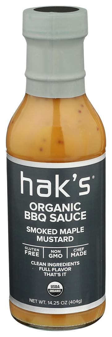 HAKS Organic Smoked Maple Mustard Bbq Sauce, 14.25 OZ, BB 11/21/2025