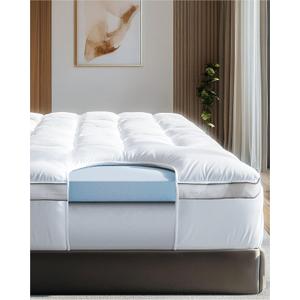 ViscoSoft 4 Inch Pillow Top Memory Foam Mattress Topper Twin XL - Cooling CertiPur-US Certified - Extra Long Hybrid Lux Dual Layer Mattress Pad - Perfect for College Dorms
