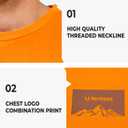 NORTHYARD Men's Heavyweight Cotton T-Shirts Casual Crewneck Short Sleeve Graphic Shirts for Men (Orange, S)