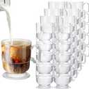 Sieral 100 Pieces 8 oz Hard Plastic Coffee Cup Bulk Tea Mug with Handle Disposable Mugs Plastic Coffee Mugs for Wedding Party, Baby Shower, Graduation, Birthday, Cafe, Restaurant(Transparent)