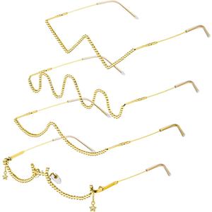 Kanayu 4 pcs No Lens Diamond Glasses Frame V shape Rhinestone Sunglasses Half Frame Crystal Metal Eyeglasses for Women