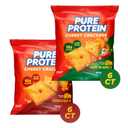 Pure Protein Cheesy Crackers Variety Pack, 6 Hot and Spicy and 6 Cheddar, High Protein Snack, 10G Protein, 1.34 oz, 12 Count