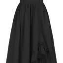 GOLDSTITCH Women's Victorian Dress Renaissance Medieval Costume Corset Ruffle Maxi Dress for Women (Black, XXL)