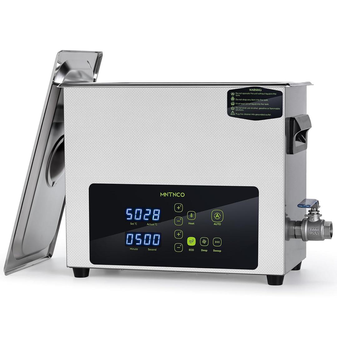 Ultrasonic Cleaner, One-Touch Cleaning,Heating, Deep Mode, ECO Energy-Saving Ultrasonic Cleaning Machine Excellent for Labs,Carburetor,Jewelry,Dentures,Automotive & Industrial Parts. (6L)