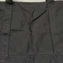 TOPDesign 1-Pack Canvas Tote Bag with an External Pocket, Reusable Grocery Shopping Bag, Top Zipper Closure, Daily Essentials (Black)