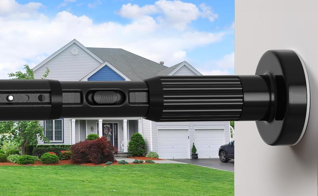 Extra Long Tension Rods 40-166 In (4-14Ft), 1.26"-One-bond stretching, Adjustable Curtain Rods No Drilling Outdoor Curtain Rods for Patio, Drill Free Tension Rod for Window & Bathroom, Black