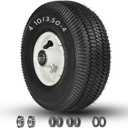 4.10/3.50-4 Tubeless Lawn Mower Tire, 105-3471 Front Wheel and Tire Assembly, 3/4" Bearing with 5/8" Extra Bearings, 4-1/4" Hub Length, Compatible with Toro TimeCutter and Exmark, 1 Pack