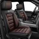 YWZQ Full Set Car Seat Covers for GMC Sierra 1500/ 2500/ 3500 Denali SLT AT4 AT4X Base Seat Covers 2008-2025, Waterproof Premium Nappa Leather Seat Protectors(Standard 5 Seats/ Black&Coffee)