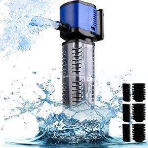 coospiderrepta Aquarium Filter for 100300 Gallons Tank, Powerful 660GPH Internal Fish Tank Filter, Pump Submersible Filter with Sponge for Large Fish Tanks, Turtle Tanks