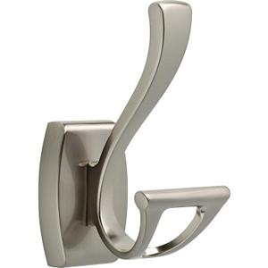 DELTA Dansant Towel Hook, Robe Hook Satin Nickel Towel Holder for Bathroom, Bathroom Accessories, 135241 2.4 x 2.9 x 4.8 Inches (Spot Shield Brushed Nickel)