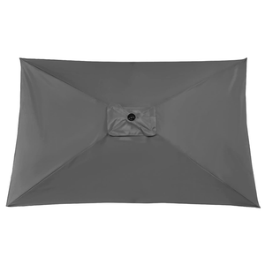 Rectangular Umbrella Canopy Replacement 6 Ribs, Fade Resistant Replacement Umbrella Canopy, Heavy Duty Polyester Fabric Outdoor Shade Canopy Cover for Market Table Cantilever Parasol Top Cover(Grey)