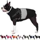 AOFITEE Small Dog Coat, Dog Winter Coat with Harness Built in, Warm Dogs Jacket with Zipper & Polar Fleece Collar, Waterproof Pet Snow Jacket Snowsuit for Schnauzer, Chihuahua Yorkshire, S (Black)