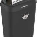 Suntiko 14 Sheet Cross Cut Paper Shredder for Home Office Use with P-4 High Security and 6.6 Gallon Bin for Credit Cards CDs or Staples ETL Certified Black