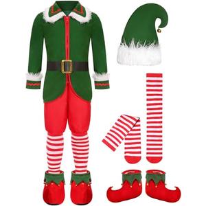 Costumerry Elf Costume for Boys Kids Christmas Elf Outfit (7-8 Years)