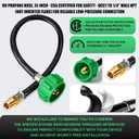 2-Pack 15" RV Propane Hose,1/4" Male NPT & QCC1/Type1 Fittings,Propane Hose-Camper for RV Two-Stage Regulator-Dual LP Tank,Propane Tank Hose for BBQ,Outdoor Cooking,Camping,350PSI.CSA Certified