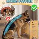 Jovrun Elevated Dog Bowls, Adjustable Raised Dog Bowl Stand for Medium Large Size Dogs, 15°Tilted Elevated Dog Bowls, Durable Bamboo Dogs Feeder with 2 Stainless Steel Bowls and Non-Slip Feet