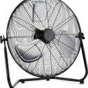 Amazon Basics 20" High Velocity Industrial Cooling Floor Fan with 3 Speeds, Tilt Head, ETL-Listed Safety Compliance, Metal Housing and Blades, for Commercial Space/Garage/Gym, 125W, Black