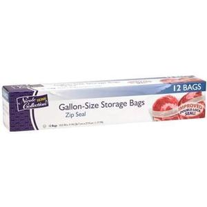 3 x Extra Strong Premium Zip Seal Gallon Storage Clear Plastic Bags - 10.5" x 11" (12 Pc) - Perfect for Home, Kitchen, and Travel