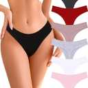 READY TO LOVE Cotton Underwear for Women Pack Breathable Thongs for Women Sexy Stretch Soft Womens Panties Thong (S)