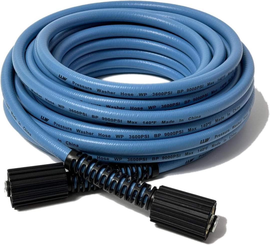 LULUW 50FT 1/4-inch High Pressure Washer Hose,3600PSI M22 14mm Replacement Power Washer Hose for Most Brands, Blue