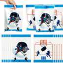 50Pcs Plastic Hockey Party Favor Bag, Cute Goodie Candy Treat Gift Bag with Handles Hockey Themed Kids Birthday Party Decoration Supplies