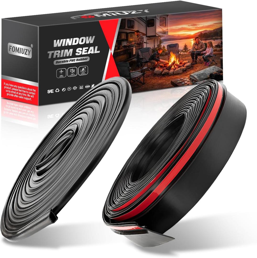 RV Slide Out Seal Camper D & Wiper Seal Replacement for Forest River Heartland Keystone Jayco Grand Design Black Rubber Weather Stripping 018-312-EKD 1'x15/16'x35' & 018-341 1/2'x2.75'x35