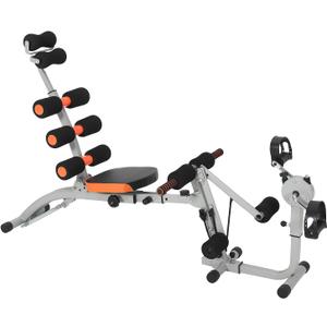 Multifunctional Ab Machine, Adjustable Sit Up Bench, Core Workout Bench for Abdominal Training, Foldable Home Gym Fitness Equipment with Ergonomic Back Support, Full Body Exercise