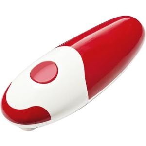 Electric Can Opener Hands-Free with One Press,No Hand Strength Needed,Time & Energy Saving, Battery-Operated, Fit for Kitchen (Red)