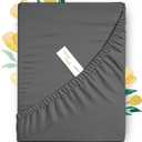 Carressa Linen 100% Cotton King Size Fitted Sheet Only - 800 Thread Count King Fitted Sheet Cotton, Luxuriously Soft, Cooling 16" Deep Pocket Sateen Weave Bottom, Luxury Hotel Quality - Dark Grey (Graphite Gray)