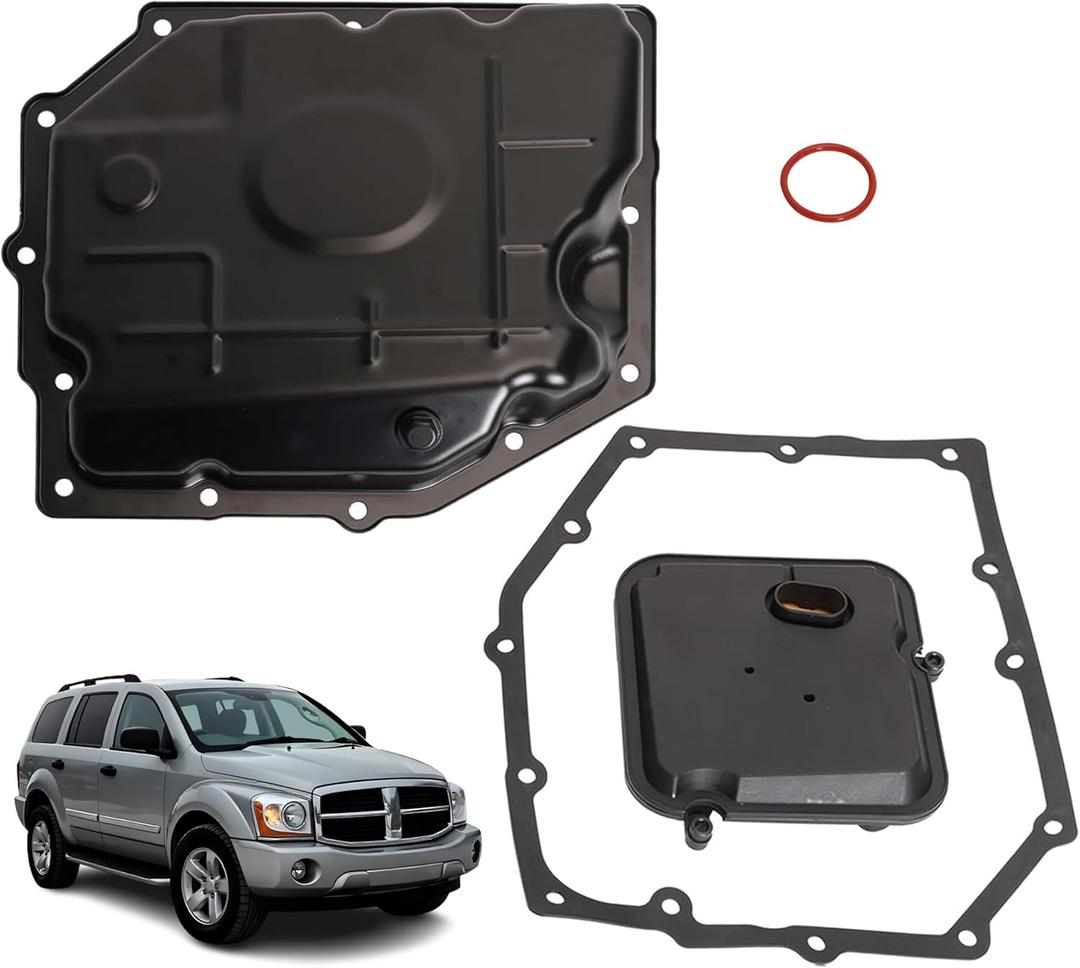 Transmission Oil Pan Kit with Transmission Filter & Gasket, Fit for 42RLE Transmission, Fit for Dodge Dakota Durango Nitro Challenger Charger Magnum, Fit for Jeep Liberty Wrangler, #52852912AC 265-818