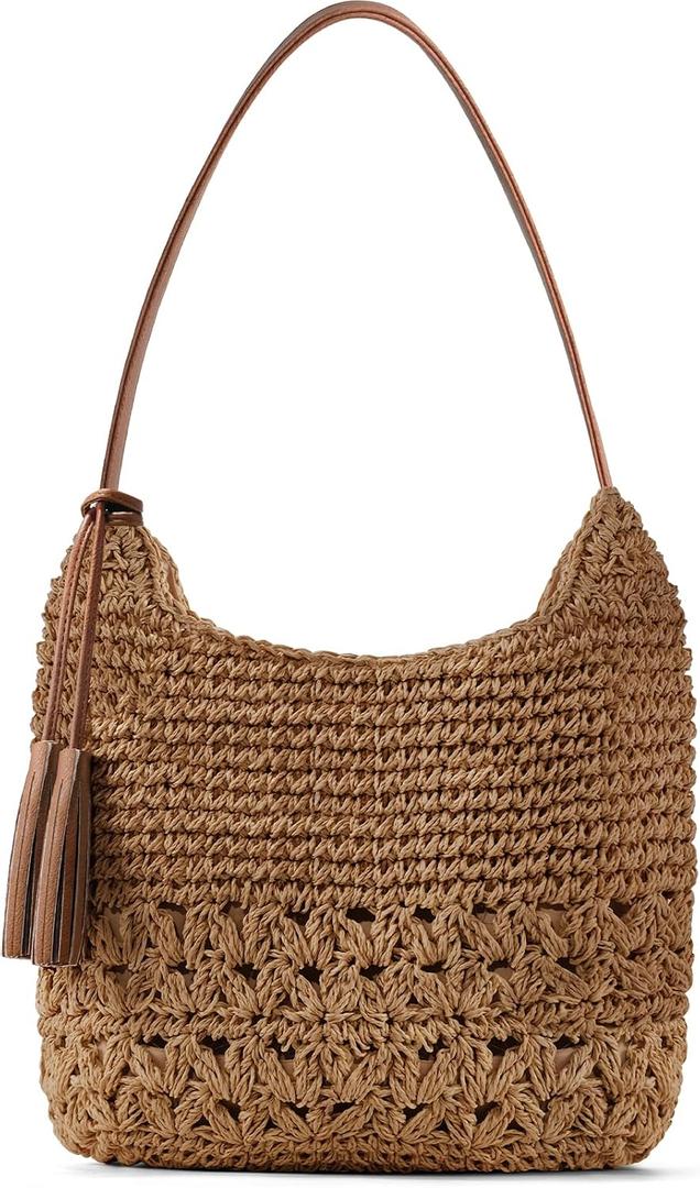 Hand Woven Straw Purses for Women 2026, Adjustable Large Beach Bag Summer Beach Tote Shoulder Bag for Vacation