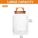 Geyecete Airtight Dog Food Storage Container Large Glass Food Storage Jar with Airtight Wooden Lid glass canisters dog treat storage 64 FL OZ(1900ml)