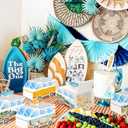 LaVenty 12 PCS Surf Beach Party Favor Bags Boxes Candy Boxes Bags for Summer Birthday Ocean Pool Surf Theme Decorations Baby Shower Treat Bags