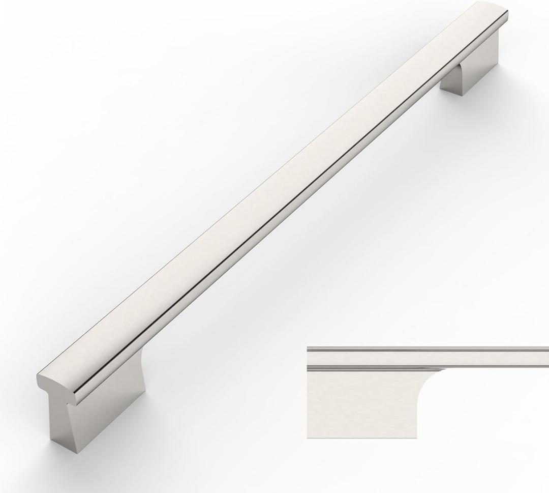Amerdeco 10 Pack Brushed Satin Nickel Cabinet Pulls 9 Inch(228MM) Hole Centers Kitchen Cabinet Handles Hardware Kitchen Handles for Cabinets Cupboard Handles Drawer Pulls