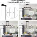 Farmhouse Dining Room Light Fixture - 4 Light Kitchen Island Lighting with Adjustable Height & Thickened Metal Dining Room Light Fixture Over TableChandeliers for Dining Room&Kitchen Island