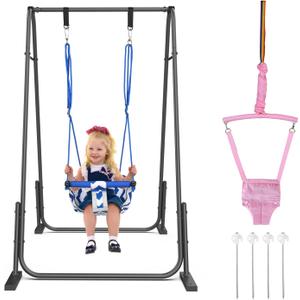 Slevoo 2 in 1 Baby Jumper Swing, Toddler Swing 6 Months to 6 Years Pink