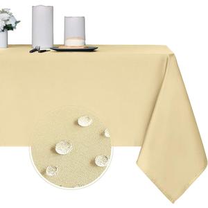 Obstal 210GSM Rectangle Table Cloth - Heavy Duty Water Proof Microfiber Tablecloth, Decorative Fabric Table Cover for Outdoor and Indoor Use (Champagne,54 x 54 Inch)