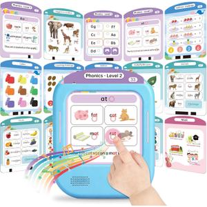 QuTZ Talking Flash Cards, Phonics Flash Cards, Learn to Read with 166 Pages, 29+ Themes, 800+ Words & Fun Facts, 700+ Interactive Games, Toddler Learning Toys for 2-6 Year Old