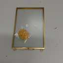 REDHUGO Hanging Pressed Flower Frames, Double Glass Floating Picture Frame Handmade, Glass Frame for Pressed Flowers, Vintage Brass Picture Frame for Artwork Wall Display Mount, Gold, 4x6 Inches (4L" x 6W")