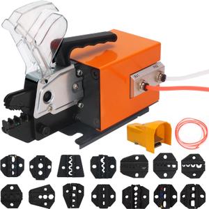 Pneumatic Crimping Tool Multifunction Pneumatic Crimper Plier Machine AM-10 Air Powered Wire Crimper Suitable For Many Kinds Of Terminals with 14 Die Sets, 11x5.6x4.6 inches